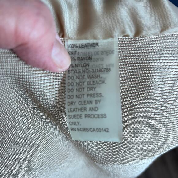 Peter Nygard Mixed Media Gold Leather Knit Jacket Medium 3-D Floral Detail Luxe - Picture 5 of 5